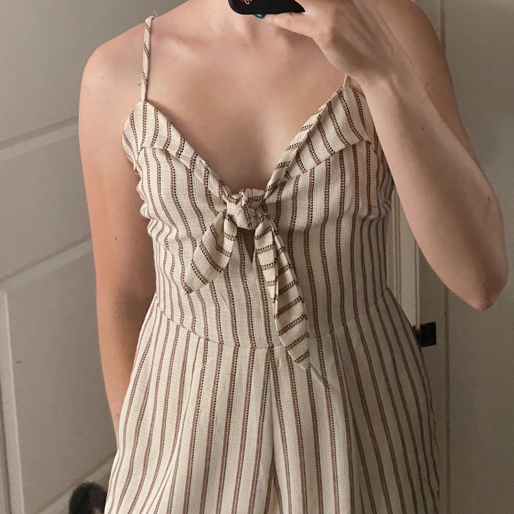 Sadie & Sage Striped Romper, Adjustable Tie Front